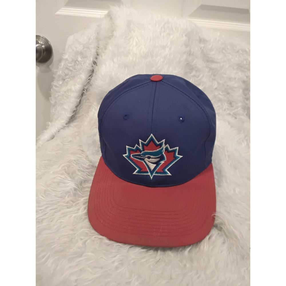 Vintage Toronto Blue Jays Snapback Hat Blue Red MLB Baseball Cap Maple Leaf Logo